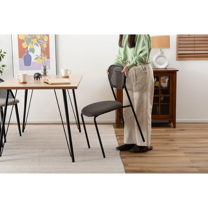 チェア/色:ダークグレー / 幅46×奥行48×高さ79×座面高44.5cm / 椅子 イス いす シンプル 完成品 【送料込み】