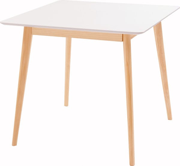 スクエアテーブル／色：ホワイト　／　幅80×奥行80×高さ72cm　／　カフェ 角 ダイニング コンパクト円形 丸型 省スペース シンプル モダン 北欧 木製 韓国インテリア　組立式 【送料込み】