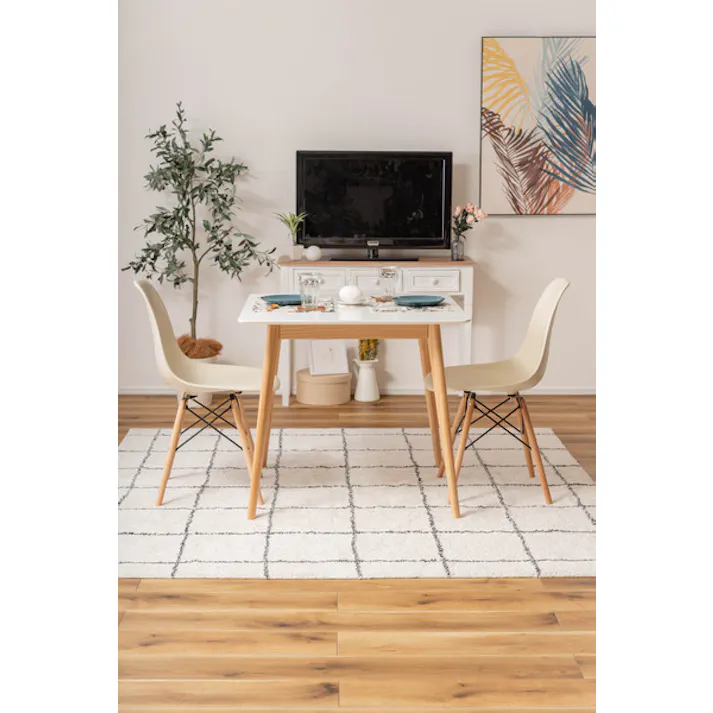 スクエアテーブル/色:ホワイト / 幅80×奥行80×高さ72cm / カフェ 角 ダイニング コンパクト円形 丸型 省スペース シンプル モダン 北欧 木製 韓国インテリア 組立式 【送料込み】