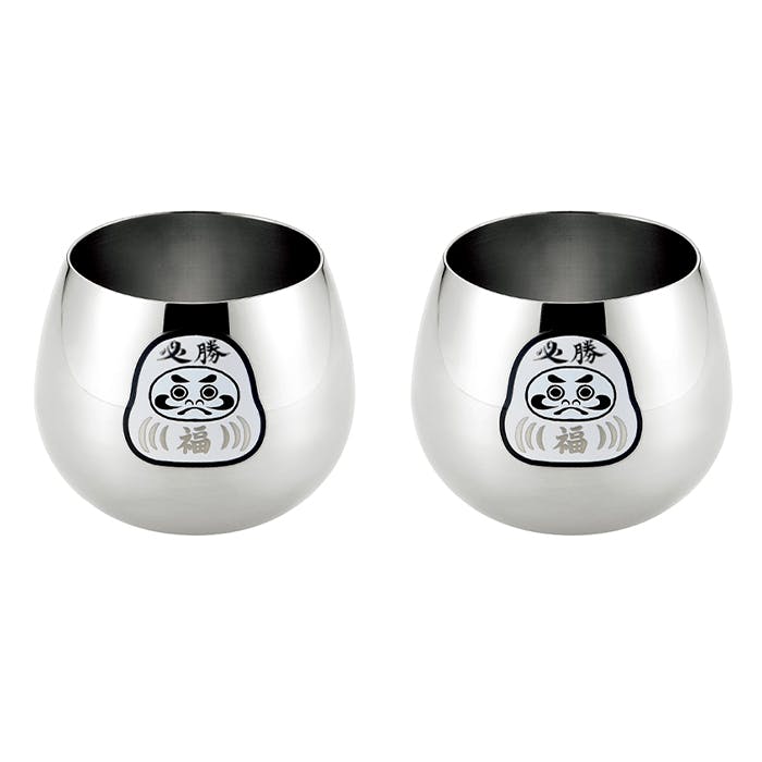 タンブラー 2個セット 感温 ステンレス 390ml スイングタンブラー ダルマ 日本製 燕熟の技 ロックカップ