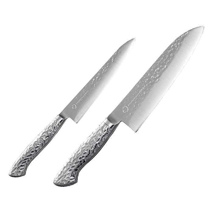 ペティナイフ 三徳包丁 セット オールステンレス 日本製 槌目 15cm 18cm 2本セット ペティ 三徳 万能 贈答品 プレゼント キッチン 料理