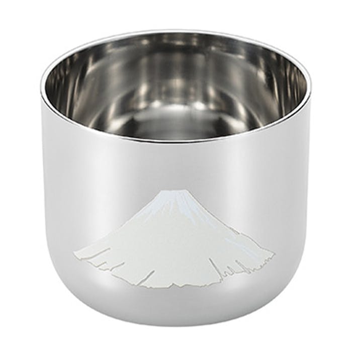 ぐい呑み 赤富士 単品 日本製 ステンレス 化粧箱入り 燕熟の技 お猪口 酒器 盃 ギフト 還暦 古希 日本酒 燕三条 贈り物 プレゼント