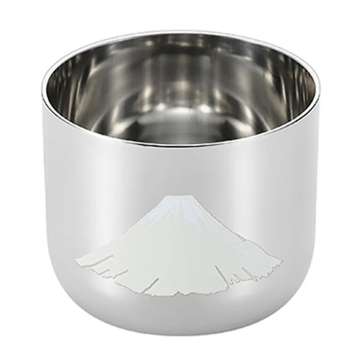 ぐい呑み 赤富士 単品 日本製 ステンレス 化粧箱入り 燕熟の技 お猪口 酒器 盃 ギフト 還暦 古希 日本酒 燕三条 贈り物 プレゼント