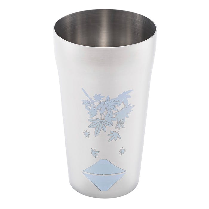 ステンレスタンブラー 燕熟の技 感温 タンブラー 420ml 紅葉に富士 プレゼント 贈り物