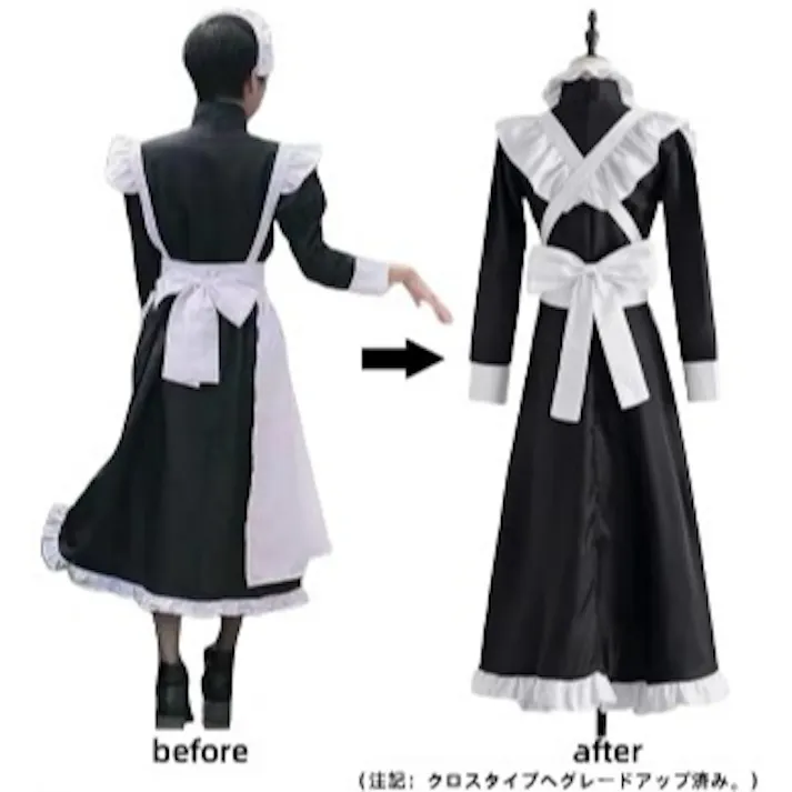メイド服 ロング 4点セット 長袖 クラシカル 英国 コスプレ衣装 イギリス風 フリル ワンピース エプロン コスチューム ハロウィン 仮装 レディース メンズ 可愛い ゴスロリ ロリータ ロイヤル 制服 喫茶店 変装 大人用 カフェ 学園祭 洋風