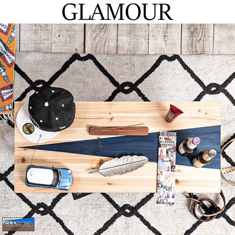 GLAMOUR】センターテーブル 棚収納付き 天然木 90cm幅 ナチュラル