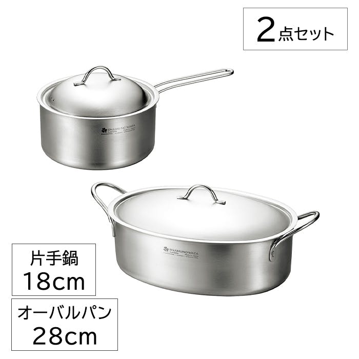 片手鍋 18cm オーバルパン 28cm フライパン セット フタ付 IH対応 直火対応 アウトドア オーブン ステンレス シンプル なべ BBQ 燕三条 日本製