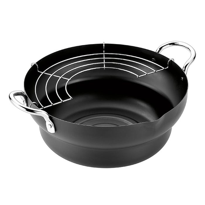 美品 久慈砂鉄鉄器　天ぷら鍋　24cm 久慈の砂鉄鍋 天ぷら鍋 すき焼き鍋／こだわりやさん．com