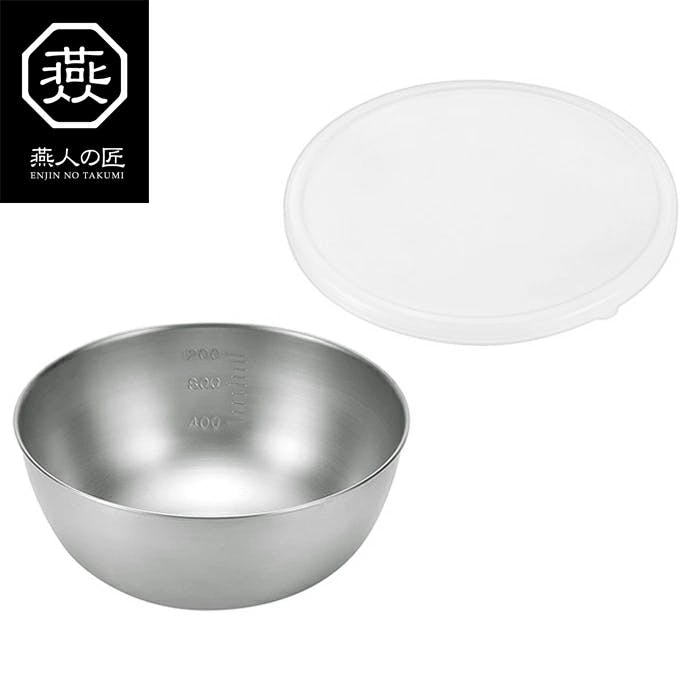 ボウル ステンレス 日本製 目盛り付き 燕人の匠 ボウル18cm（シリコン蓋付）