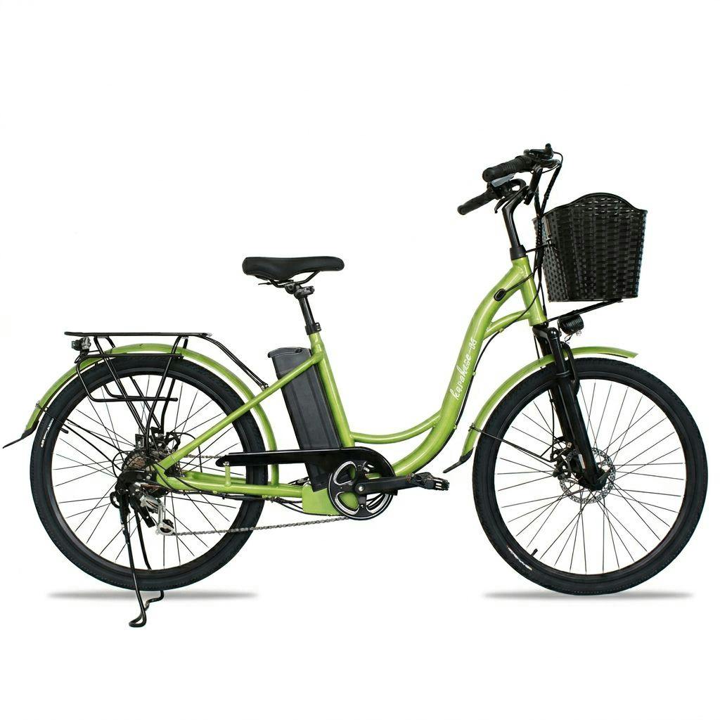 電動アシスト自転車 26インチ 買い物に便利 坂道もラク 前カゴ付き 軽風26 シマノ7段変速 通勤 通学