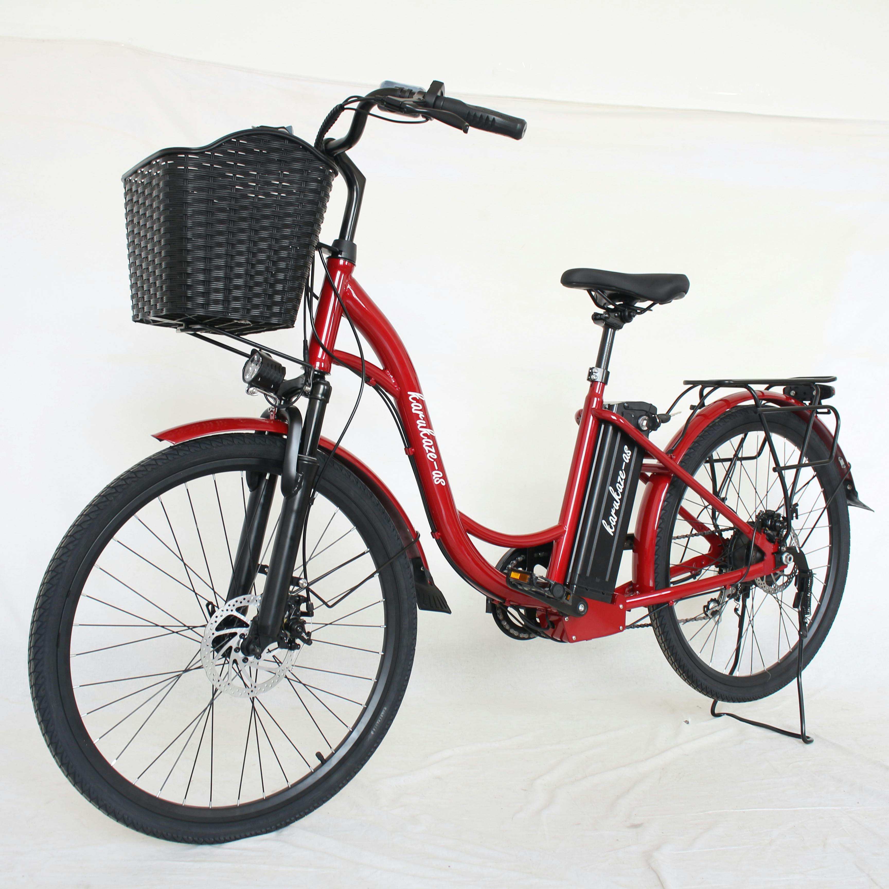 電動アシスト自転車 26インチ 買い物に便利 坂道もラク 前カゴ付き