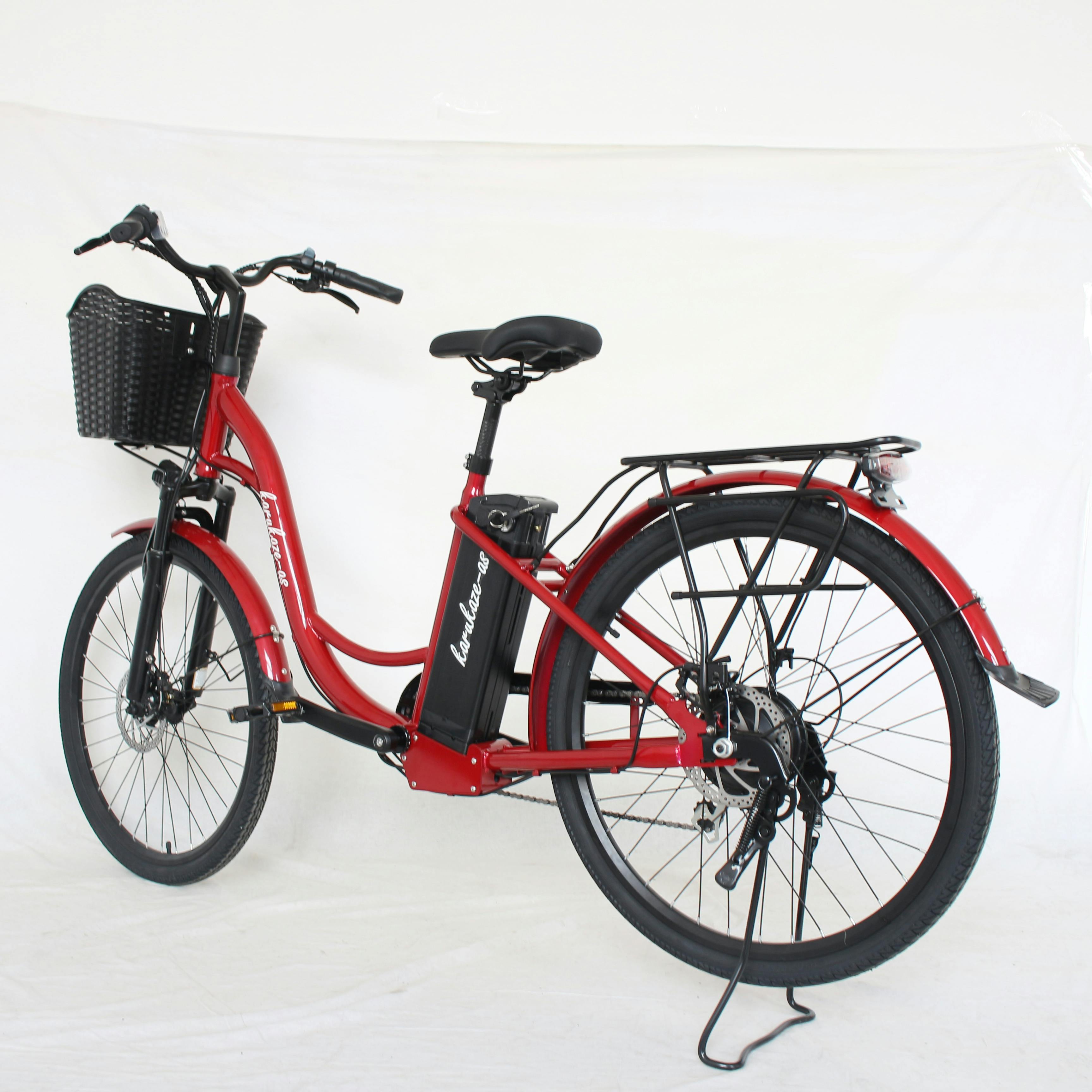 電動アシスト自転車 26インチ 買い物に便利 坂道もラク 前カゴ付き
