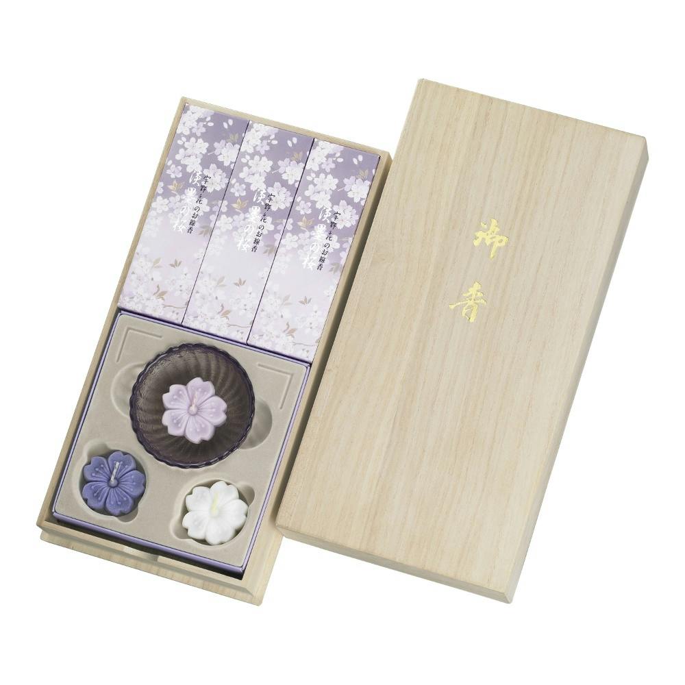 新・淡墨の桜 桐箱浮きローソクセット × 1点 【送料込み】 ＃4902125371200