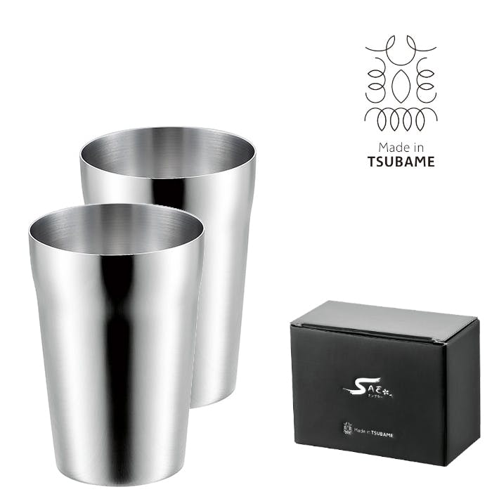 ステンレスタンブラー 320ml 2個 コップ マグ タンブラー ステンレス製 カップ ビアグラス ビアマグ ビアカップ 化粧箱入り 日本製 贈り物 プレゼント