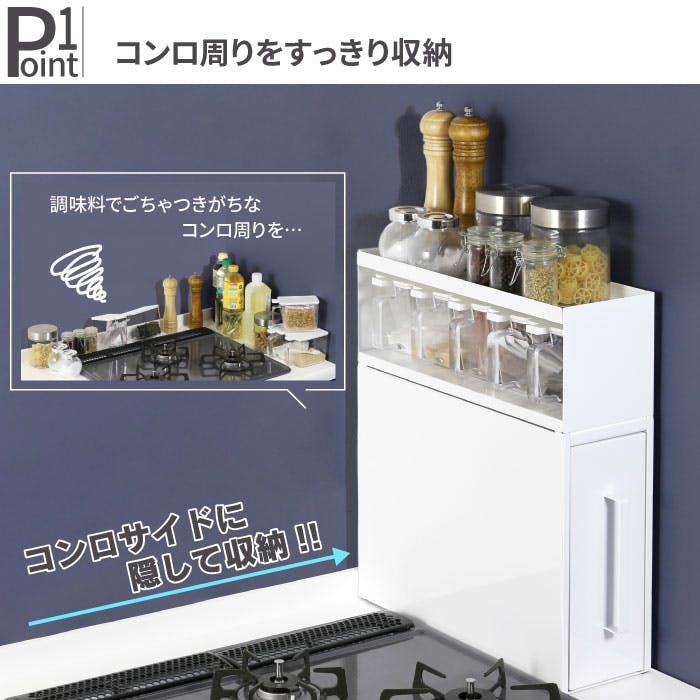 調味料ラック ポット5個 ホワイト 隠せる スパイスラック 燕三条 日本