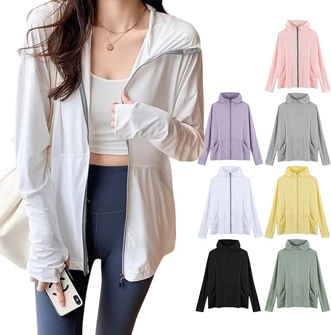 ラッシュガード レディース UVカット99%+UPF50+ 接触冷感 薄手 長袖 パーカー 涼しい 軽量 トップス 日焼け止め 水着 360°紫外線対策 速乾通気性 海 アウター 無地 おしゃれ 春夏秋用