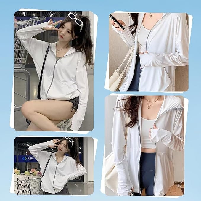 ラッシュガード レディース UVカット99%+UPF50+ 接触冷感 薄手 長袖