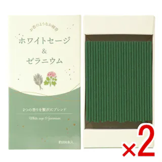【2点まとめ買い】お香のようなお線香 ホワイトセージ&ゼラニウム × 2点 【送料込み】 #4901435218199