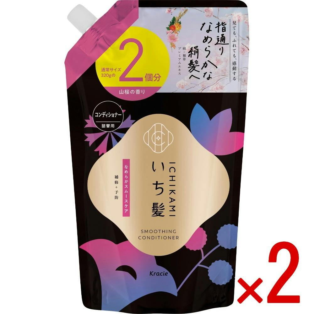 【2点まとめ買い】いち髪 なめらかスムースケア コンディショナー 詰替用2回分 × 2点 【送料込み】 ＃4901417724021