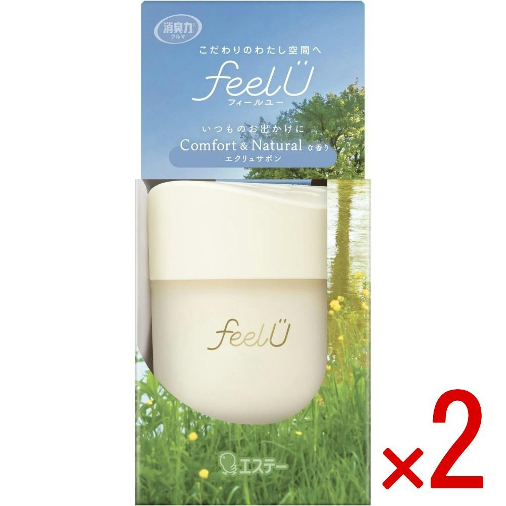 【2点まとめ買い】消臭力 クルマ用 feelU ゲルタイプ 本体 エクリュサボン × 2点 【送料込み】 ＃4901070132522
