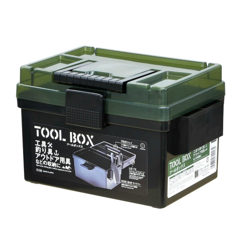 ツールボックス カーキ × 1点 工具箱 釣り アウトドア 収納