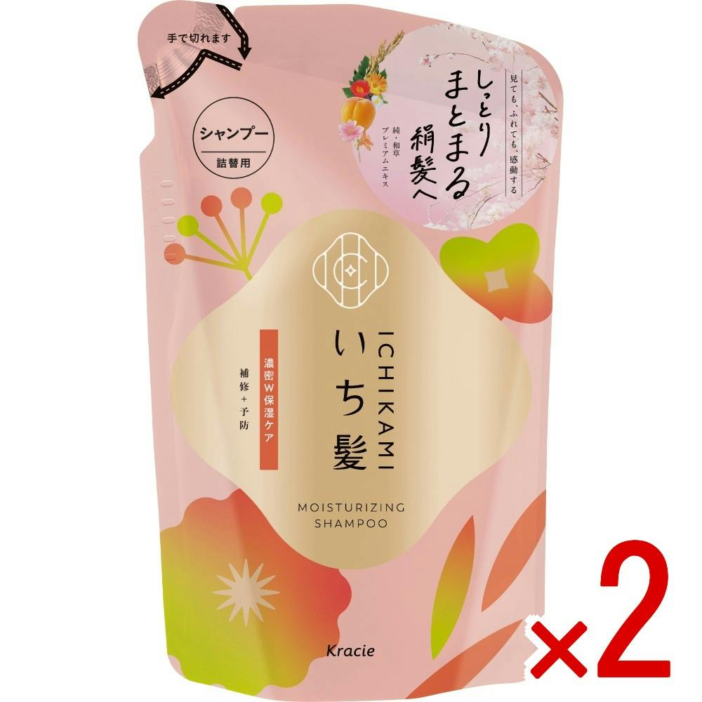 【2点まとめ買い】いち髪 濃密W保湿ケア シャンプー 詰替用 × 2点 【送料込み】 ＃4901417723932