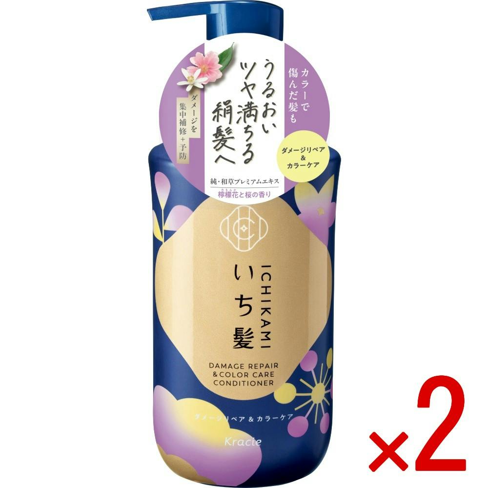 【2点まとめ買い】いち髪 ダメージリペア＆カラーケア コンディショナー ポンプ × 2点 【送料込み】 ＃4901417723864