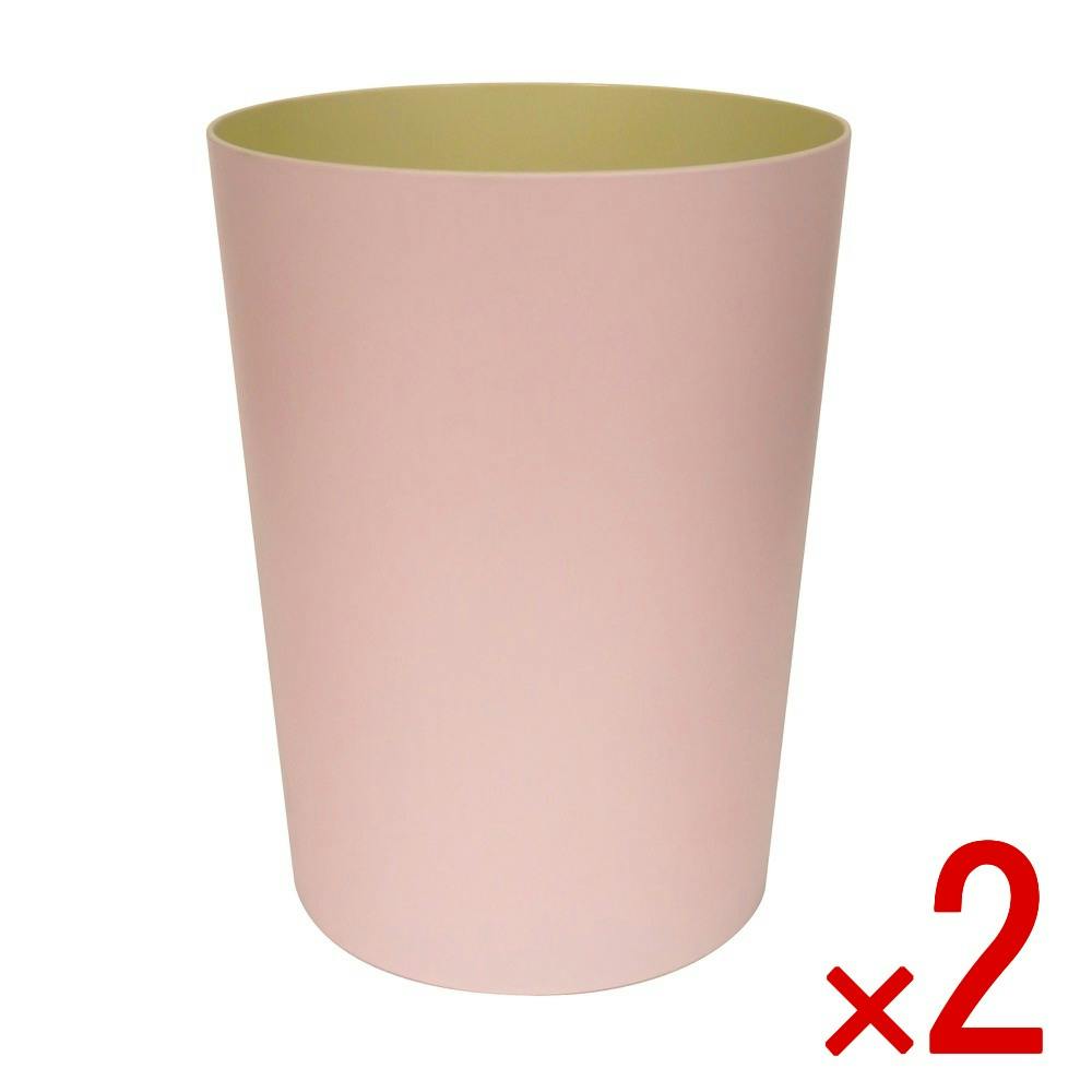 【2点まとめ買い】マカロンダストボックス 丸 ピンク × 2点　ゴミ箱 パステルカラー  7L かわいい インテリア シンプル 【送料込み】 ＃4956810402731