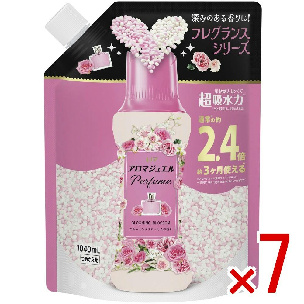 【ケース販売】レノアアロマジュエルブルーミングブロッサムの香りつめかえ用特大サイズ × 7点 【送料込み】 ＃4987176364401