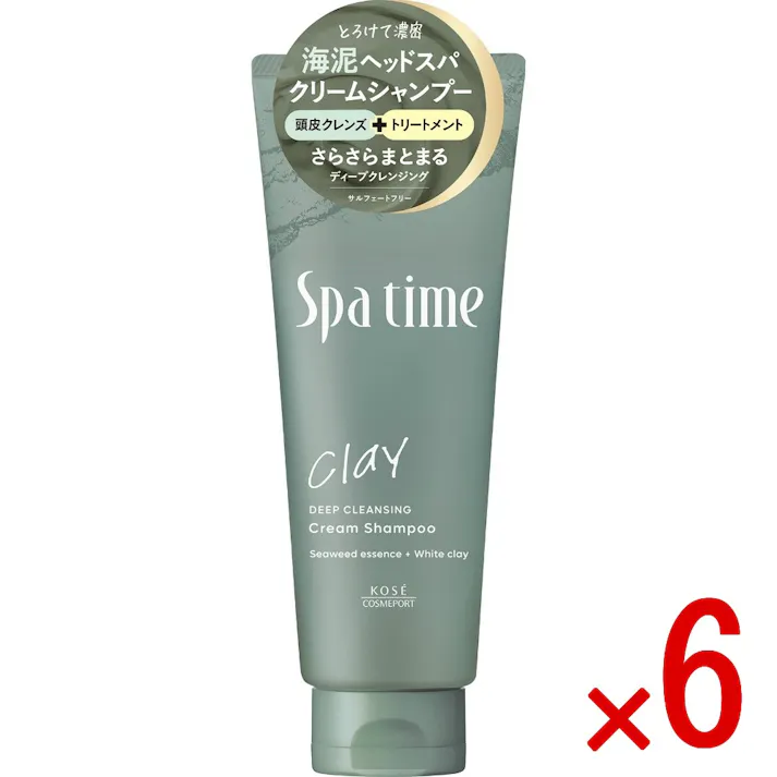 【ケース販売】スパタイム クリームシャンプー(ディープクレンジング) × 6点 【送料込み】 #4971710628623