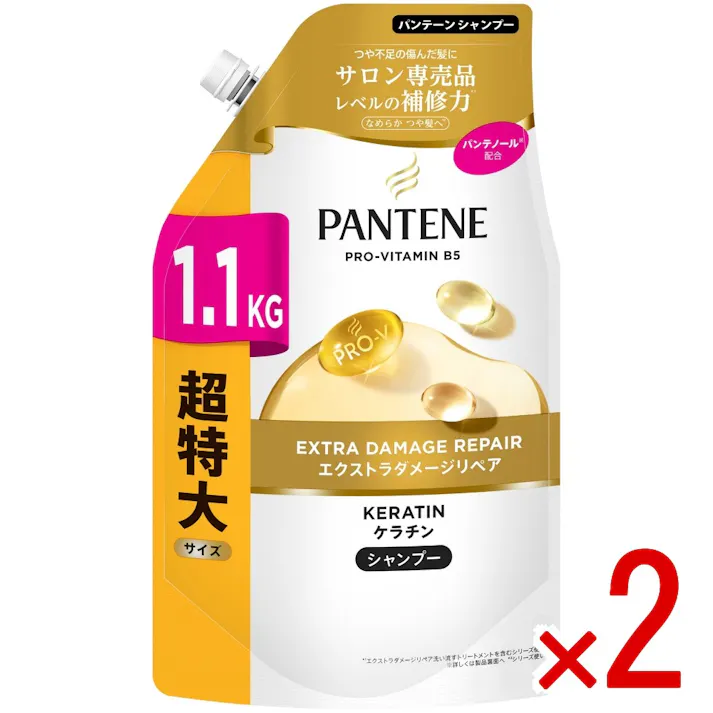 【2点まとめ買い】パンテーンエクストラダメージリペアシャンプーつめかえ超特大 × 2点 【送料込み】 #4987176270412