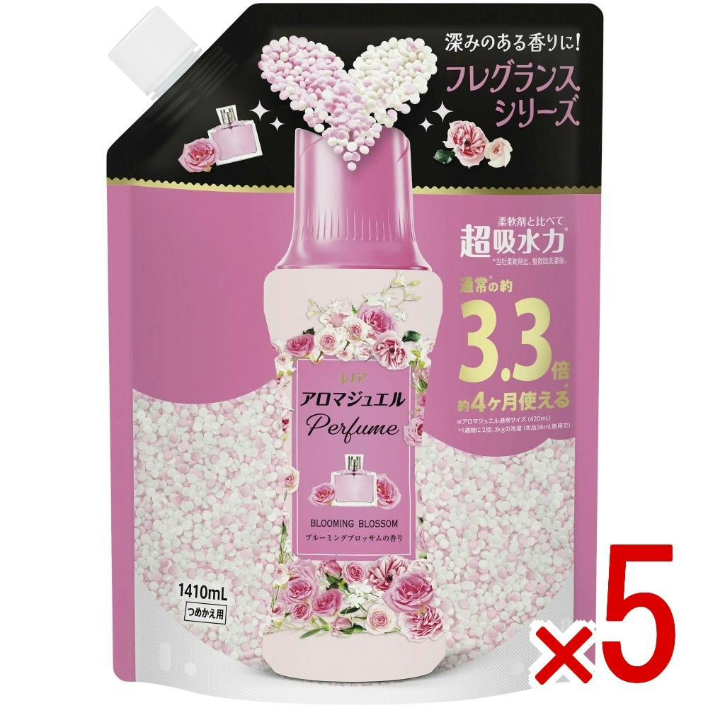 【ケース販売】レノアアロマジュエルブルーミングブロッサムの香りつめかえ用超特大サイズ × 5点 【送料込み】 ＃4987176364166