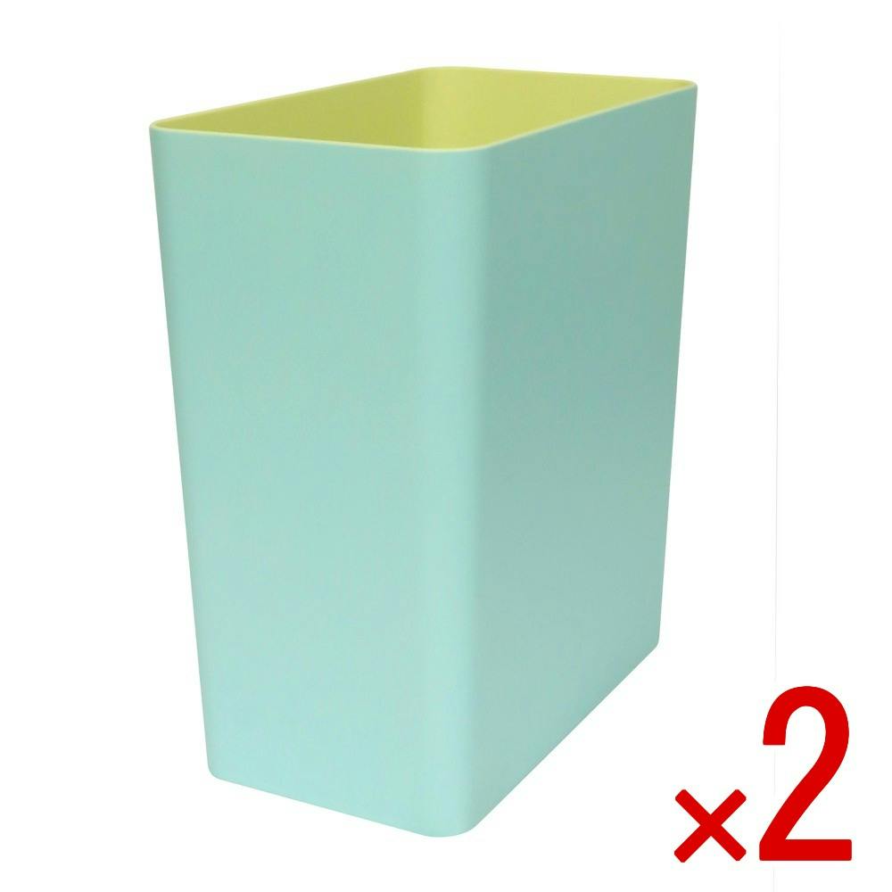 【2点まとめ買い】マカロンダストボックス 四角 ブルー × 2点　ゴミ箱 パステルカラー  7L かわいい インテリア シンプル 【送料込み】 ＃4956810402823
