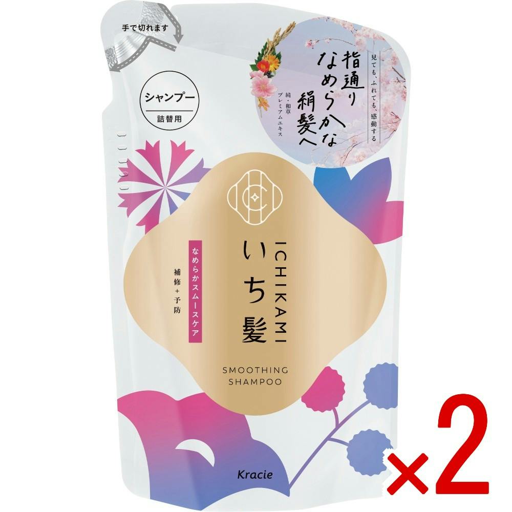 【2点まとめ買い】いち髪 なめらかスムースケア シャンプー 詰替用 × 2点 【送料込み】 ＃4901417723918