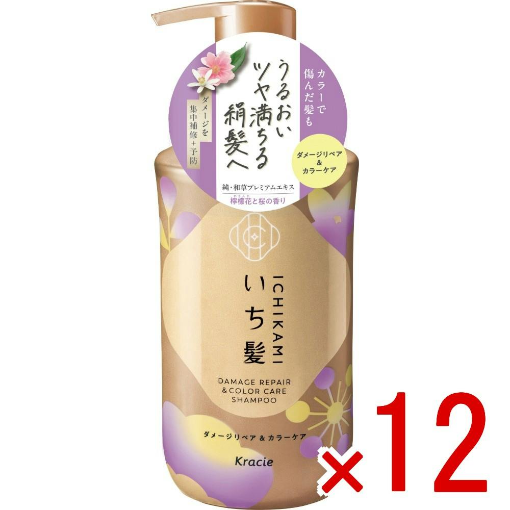 【ケース販売】いち髪 ダメージリペア＆カラーケア シャンプー ポンプ × 12点 【送料込み】 ＃4901417723857