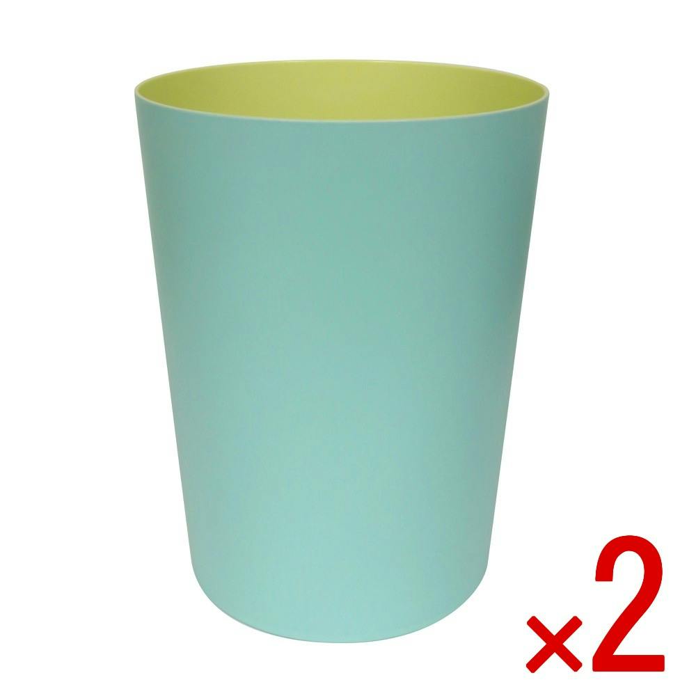 【2点まとめ買い】マカロンダストボックス 丸 ブルー × 2点　ゴミ箱 パステルカラー  7L かわいい インテリア シンプル 【送料込み】 ＃4956810402779