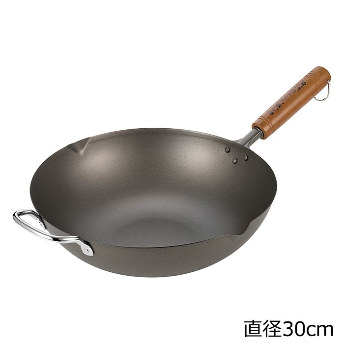 チタン製 いため鍋 30cm 両口 向い手付き 燕人の匠 桜吟 日本製 ガス火 軽量