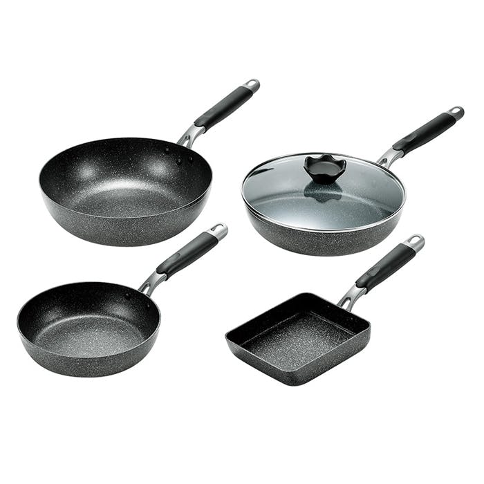 フライパン 4点セット IH対応 ガス火対応 20cm 26cm 28cm 卵焼き器 フライパン セット 炒め鍋 フッ素加工 ガラス蓋付き 新生活