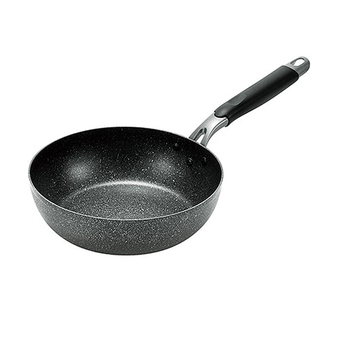 ディープパン 24cm ガス火対応 IH対応 フッ素加工 コーティング 取っ手一体型 軽量 丈夫 調理 キッチン 新生活 一人暮らし