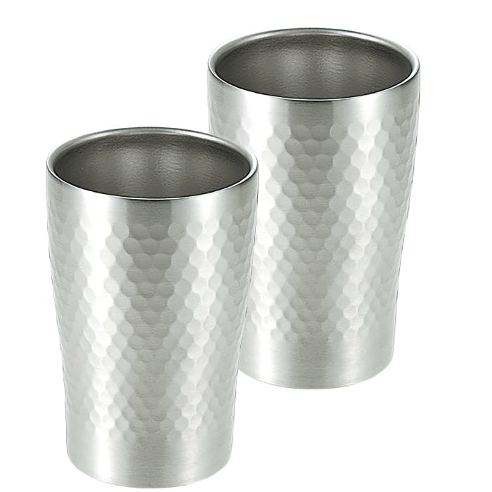 ステンレスタンブラー 280ml 2個セット コップ マグ ステンレス製 保温 保冷 カップ 断熱2重構造 ビアグラス ビアマグ ビアカップ タンブラー 2P