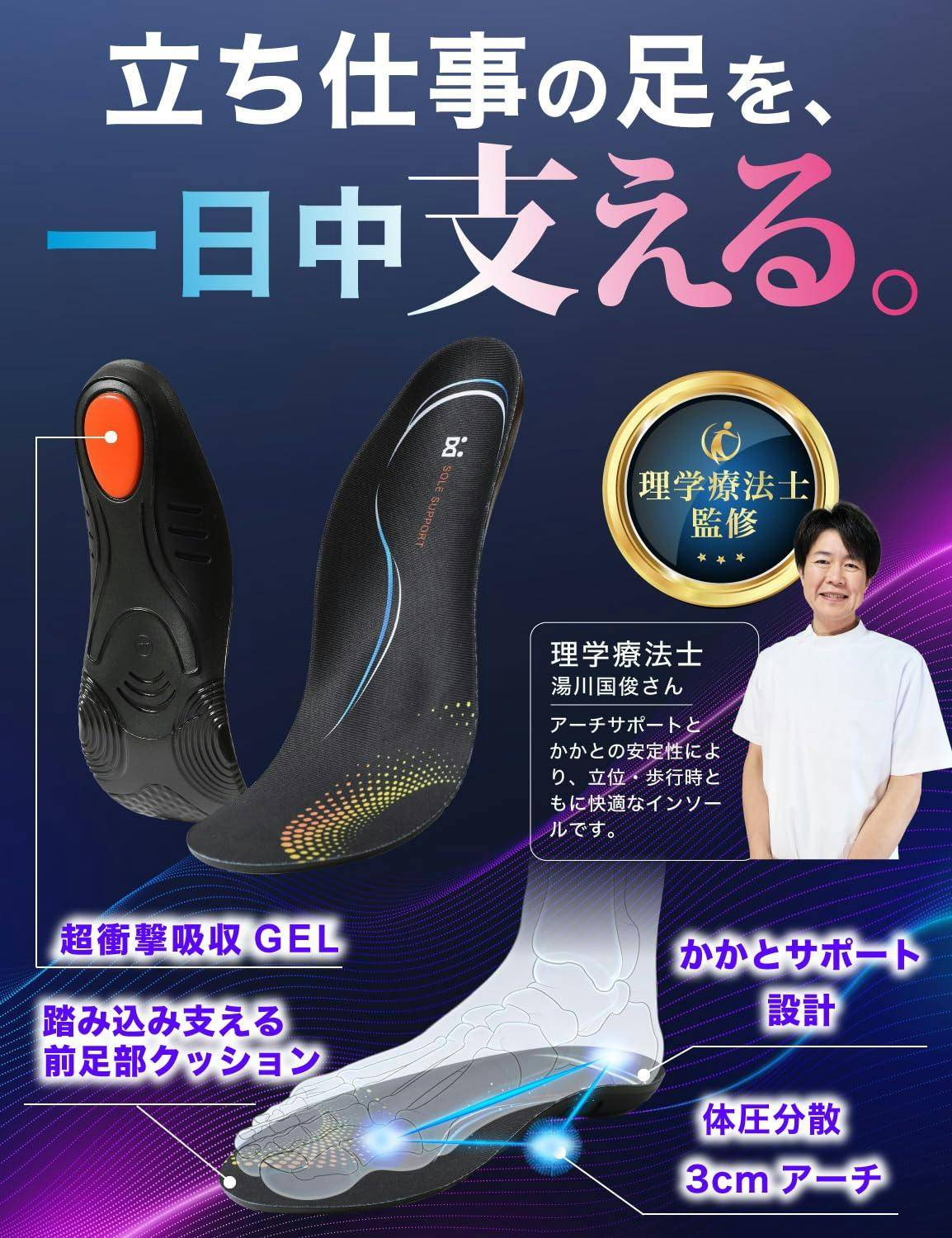 期間限定セール10％OFF】インソール 立ち仕事 【理学療法士監修】疲労