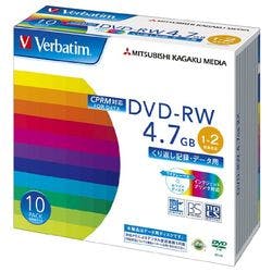 DVD-RW 4.7GB 10枚スリム・IJP白ワイド/地デジ対応 DHW47NDP10V1