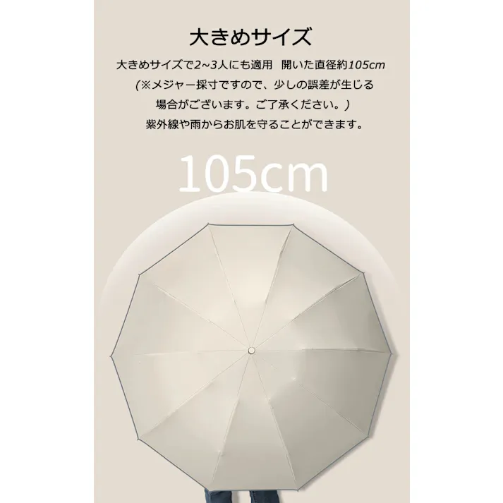 折りたたみ傘 ワンタッチ自動開閉 10本骨 晴雨兼用 逆折り 大きいサイズ UVカット 撥水加工 遮光遮熱 男女兼用 コンパクト 梅雨対策