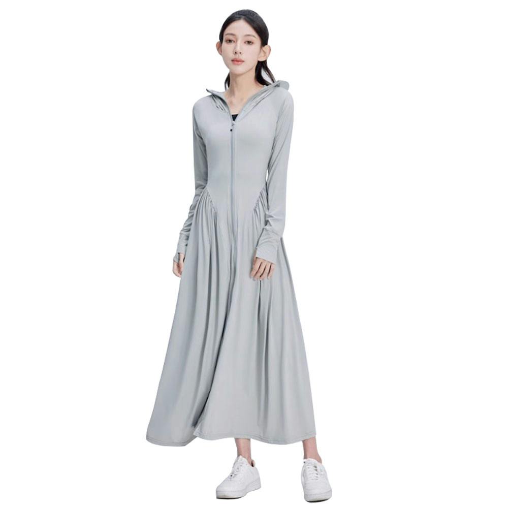 ロンガバーガー ラッシュガード レディース ロング UVカット パーカー薄手 接触冷感 UV