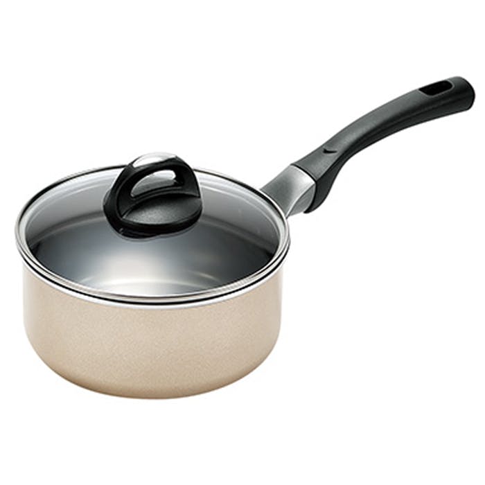 鍋 なべ 片手なべ 18cm IH ガス 対応 片手鍋 ふた付き 調理器具 ガラス蓋付き キッチン