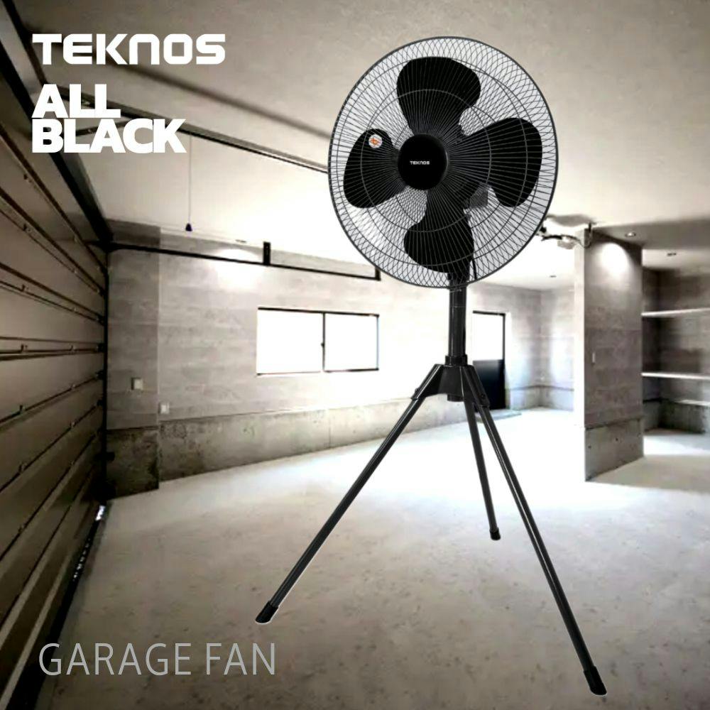 工業扇 43.5cm 4枚羽根 スタンド 組み立て式 首振り TEKNOS テクノス KG-458RK ブラック 工業用扇風機 倉庫 工場 部屋干し