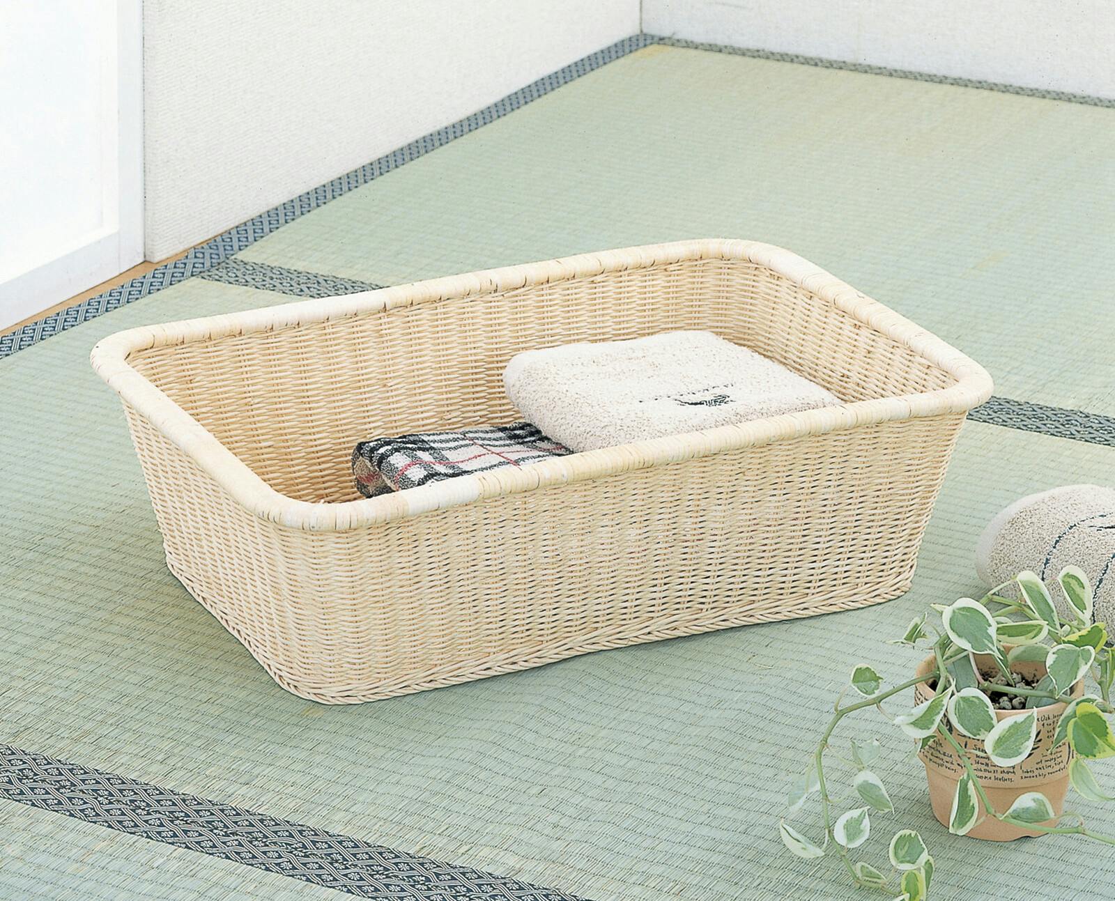 籐脱衣かご 籐 ラタン 脱衣かご バスケット 天然素材 通気性