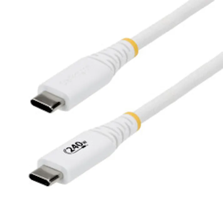 USBケーブル/C-C/1m/USB 2.0/240W 5A/USB-IF/オス・オス/WT