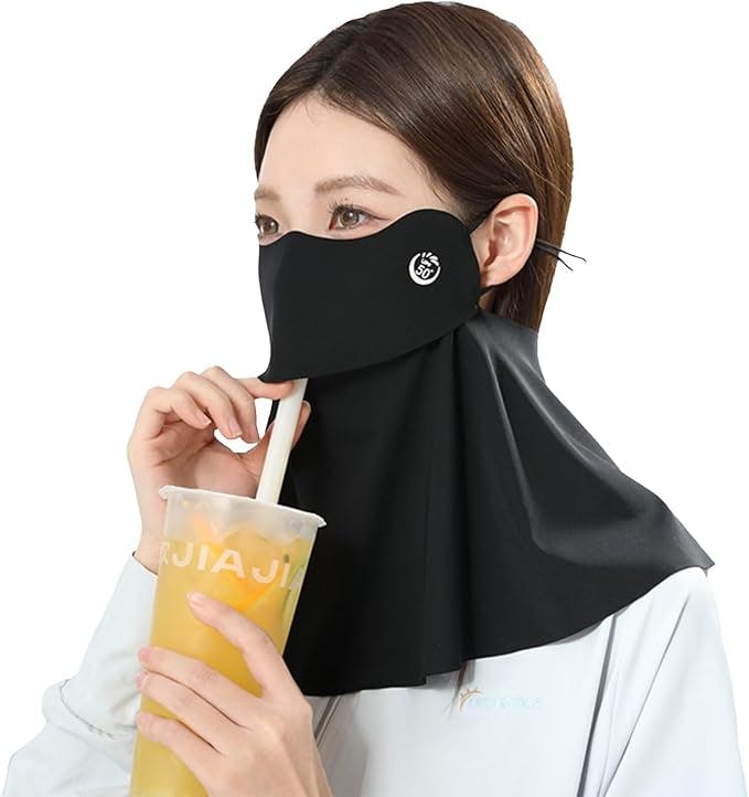 フェイスカバー レディース 夏 UVカット 接触冷感 速乾 吸汗 立体仕立 開口デザイン 通気性 耳掛け フェイスマスク ネックガード UPF50+ サラサラ生地 スポーツ 農作業用 ゴルフ テニス 自転車 紫外線対策