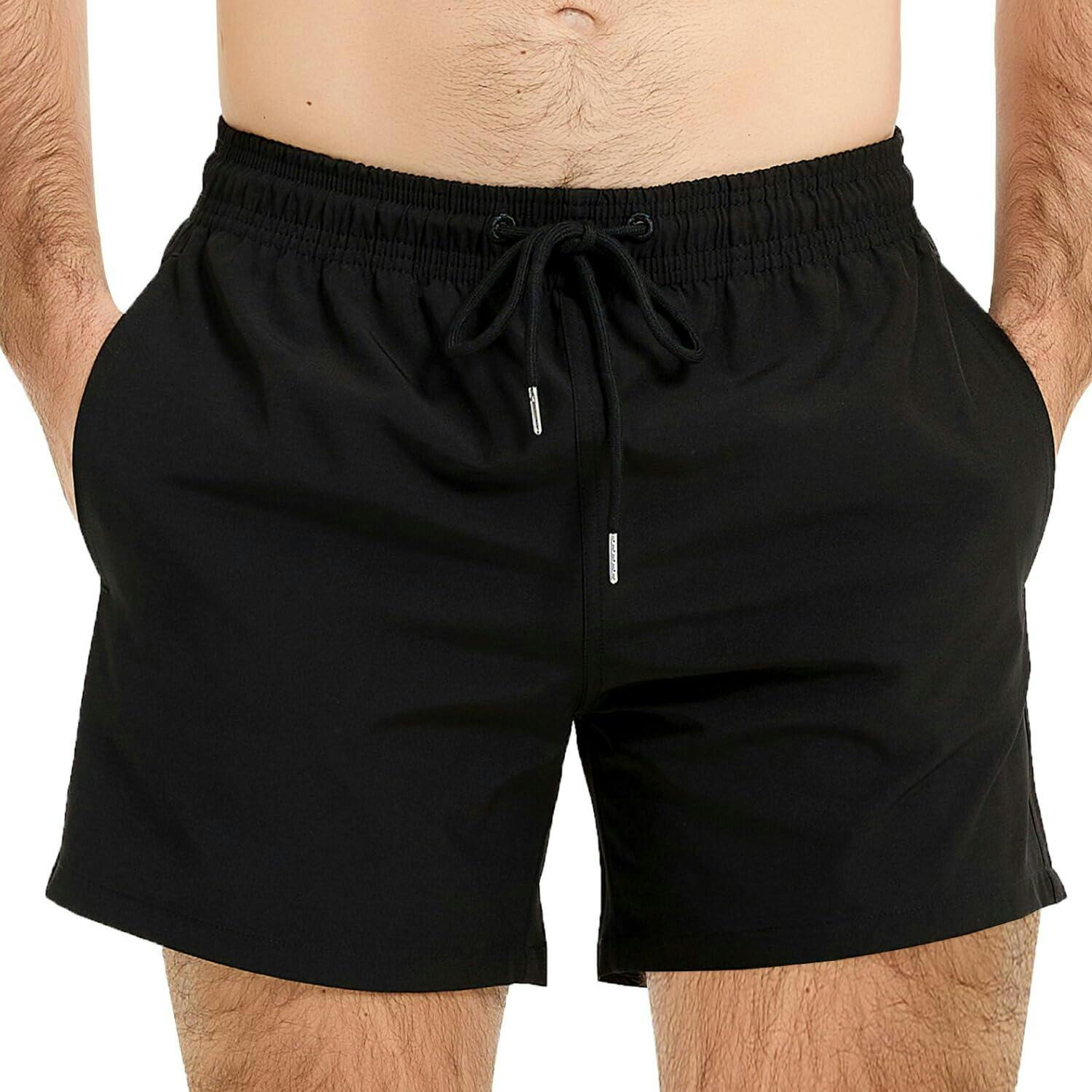 水着 メンズ サーフパンツ 海パン ハーフパンツ ブラック/L | 作業着
